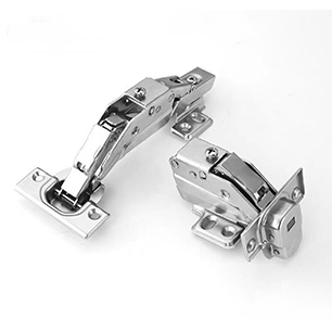 Two concealed cabinet hinges with mounting plates