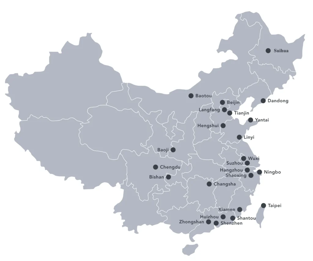 China door manufacturing regions map