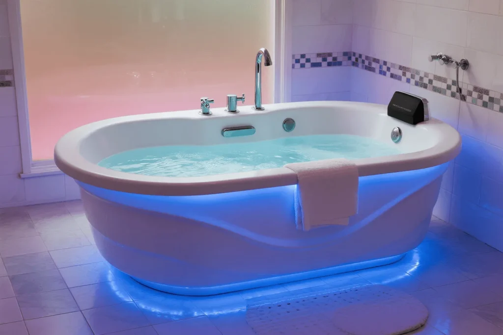 Spa bathtub air jets led lights