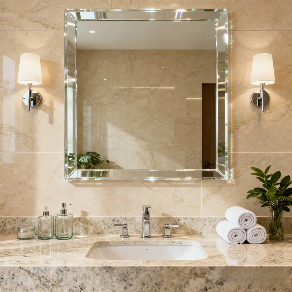 Bathroom mirror photo