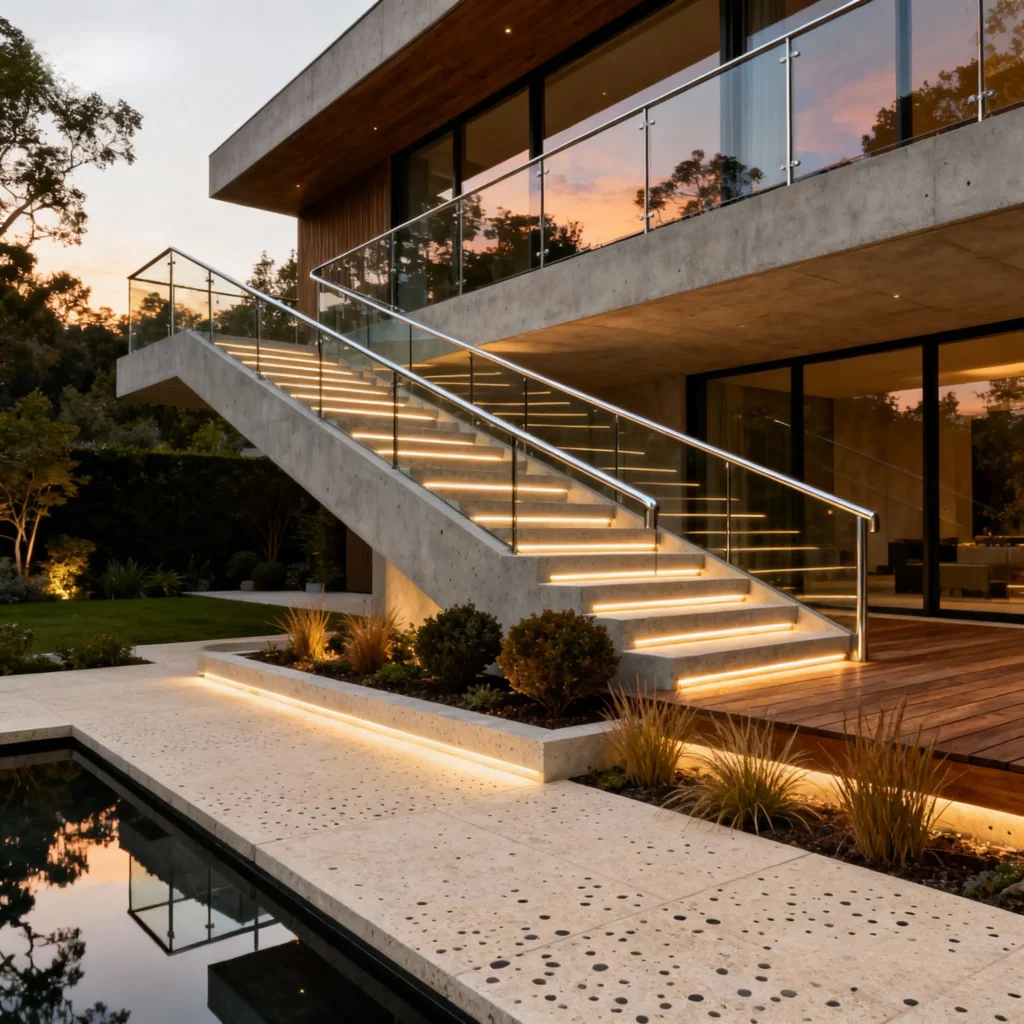 Concrete outdoor staircase