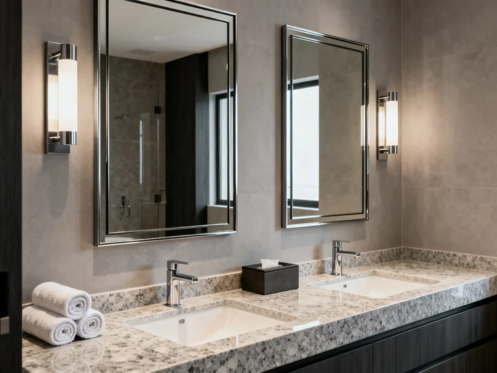 Framed bathroom mirrors