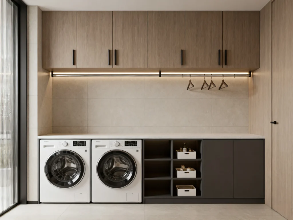 Laundry room upper cabinets 1