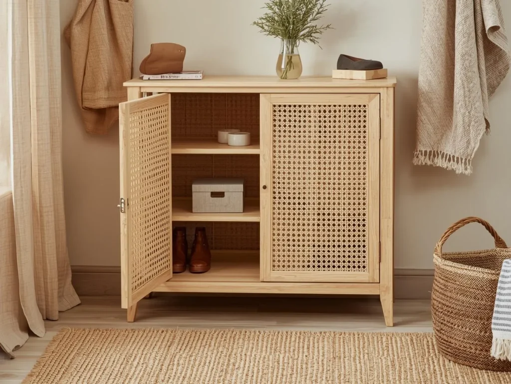 Rattan shoe cabinet 1