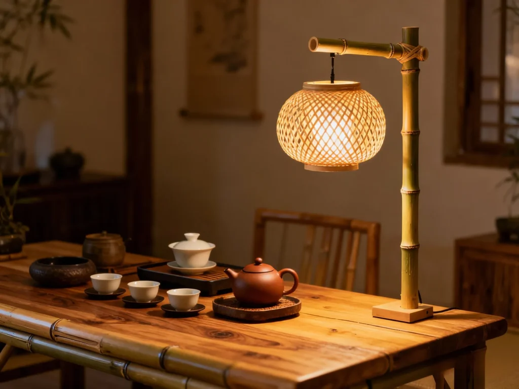 Bamboo desk lamp