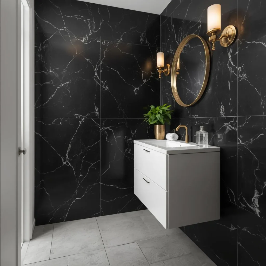 Black marble tile
