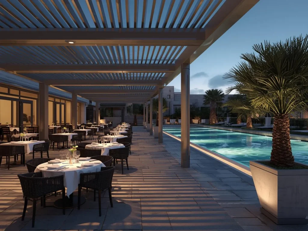 Hotel restaurants & pool decks pergola