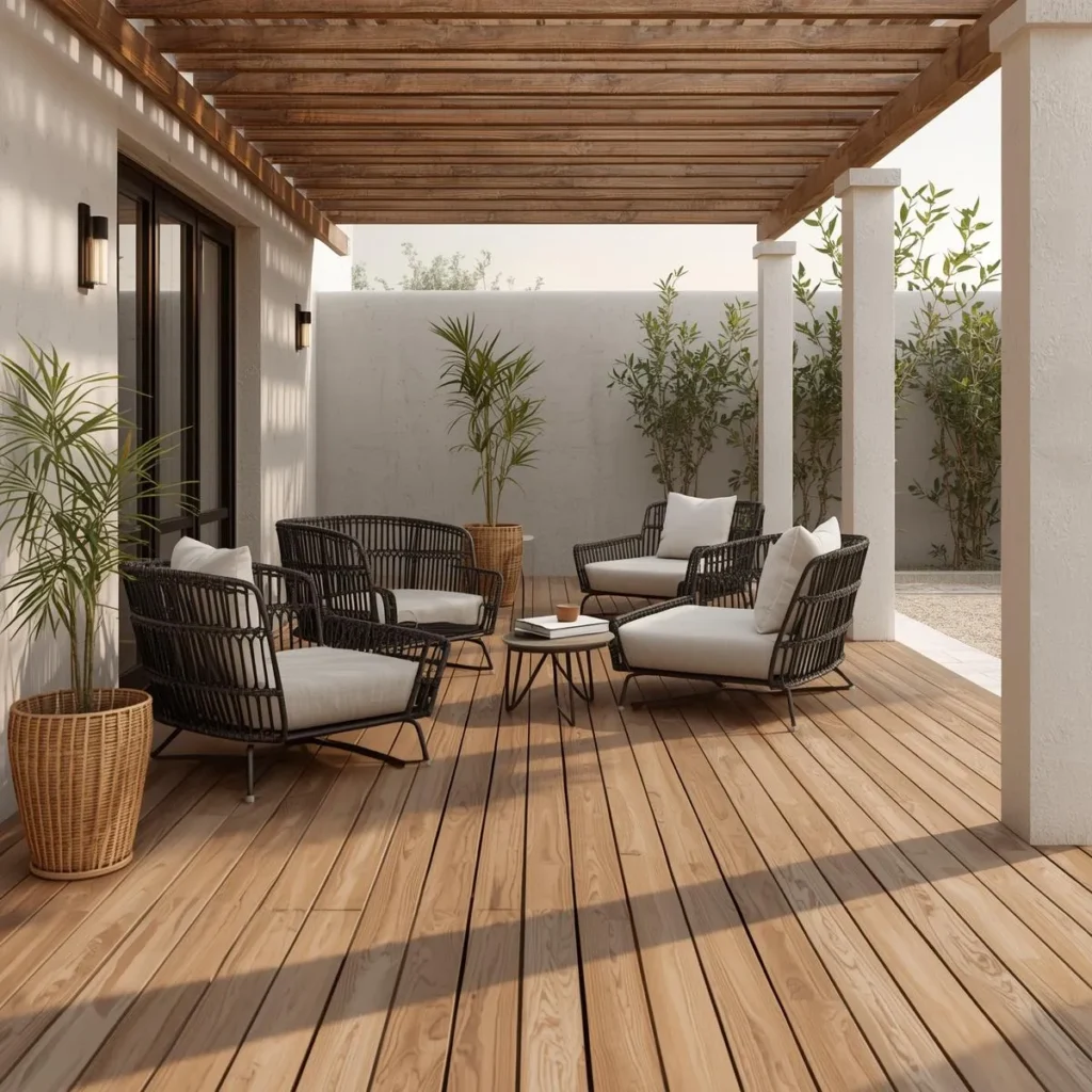 Outdoor wood tiles