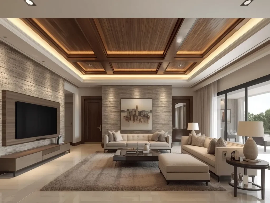 Villas luxury living room suspended ceiling