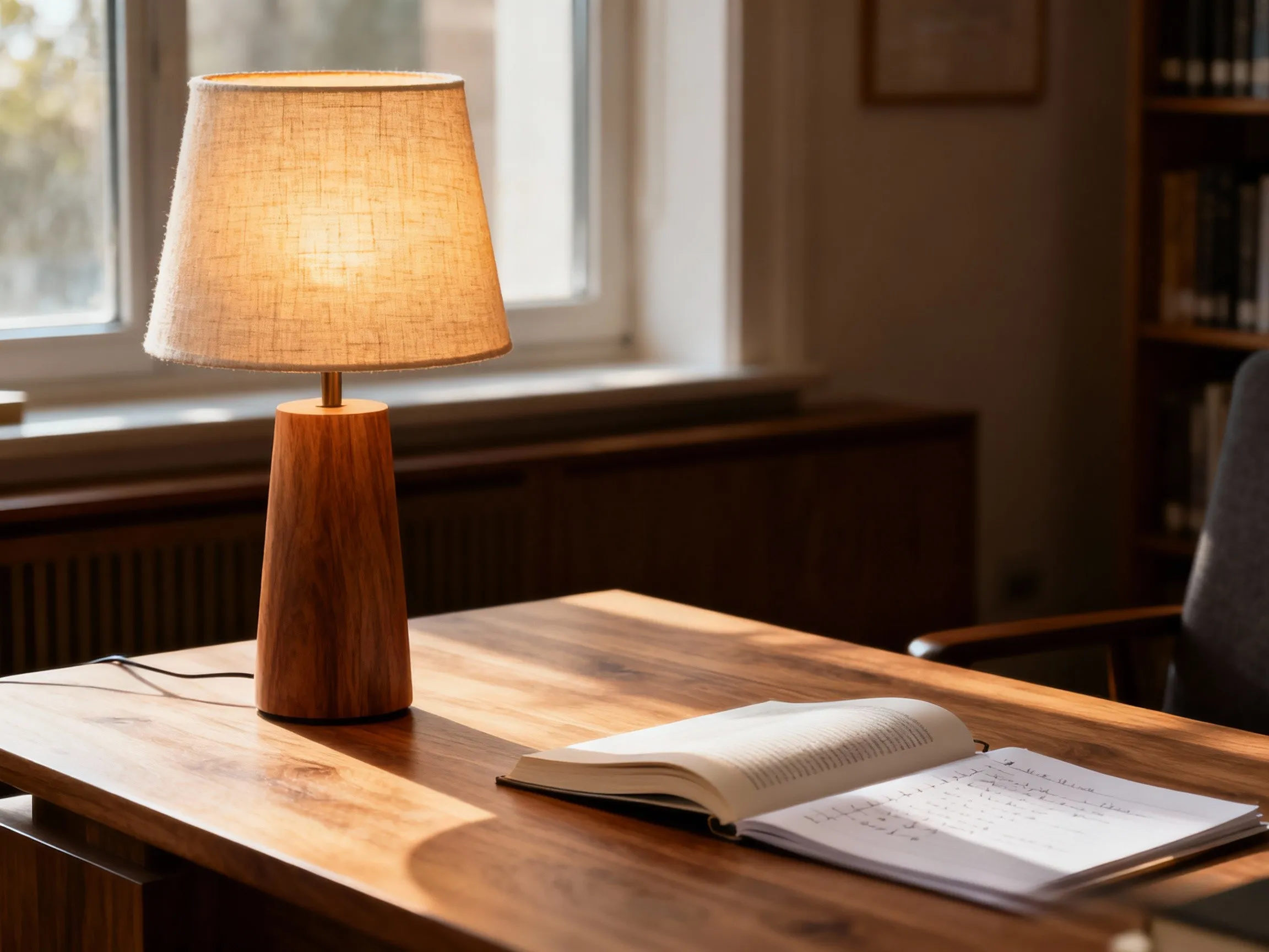 Wooden desk lamp
