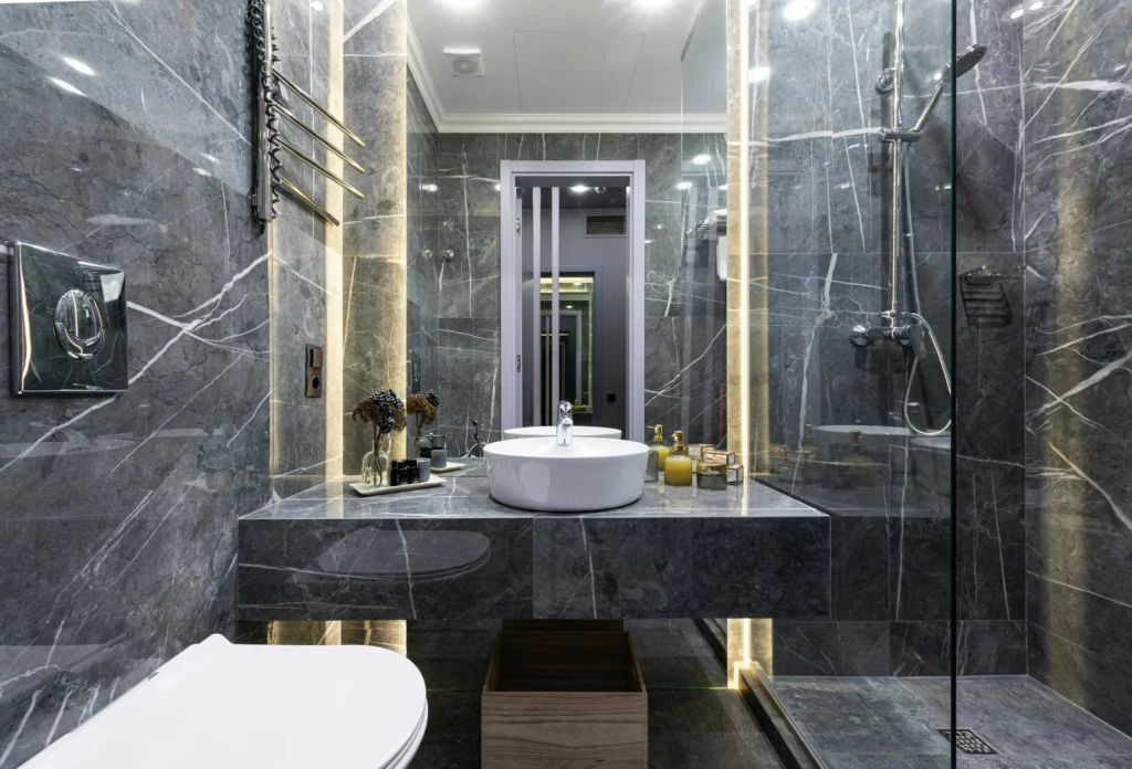 Range of bathroom fixtures for different project levels