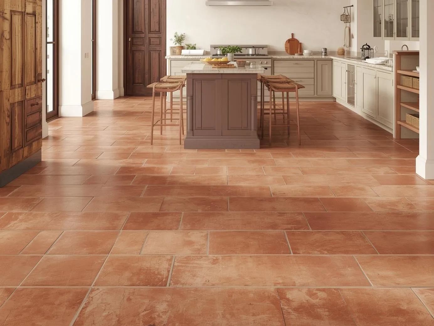 Rustic terracotta tile