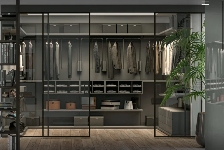 Wardrobe cabinet display in showroom