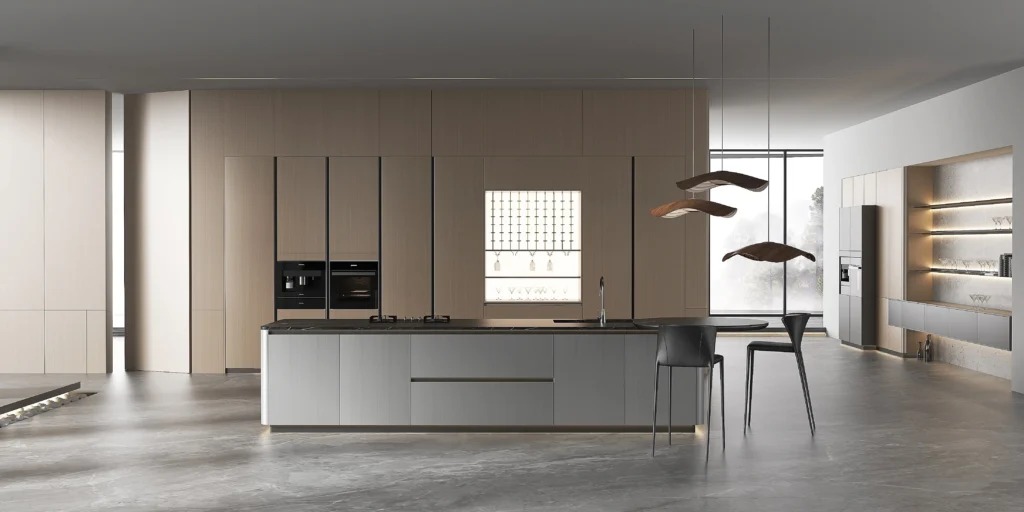 Light wood kitchen design planning