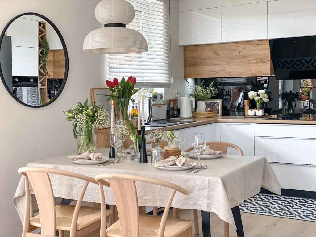 Light wood kitchen japandi scandi modern