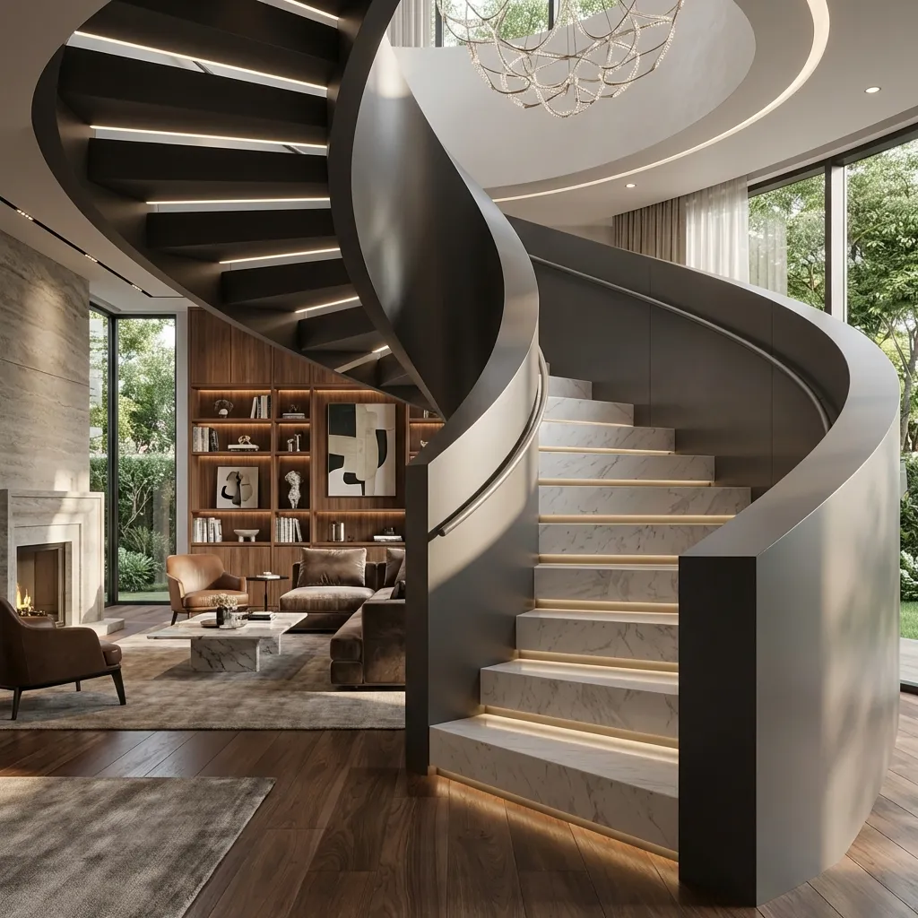1.Curved Staircase Idea
