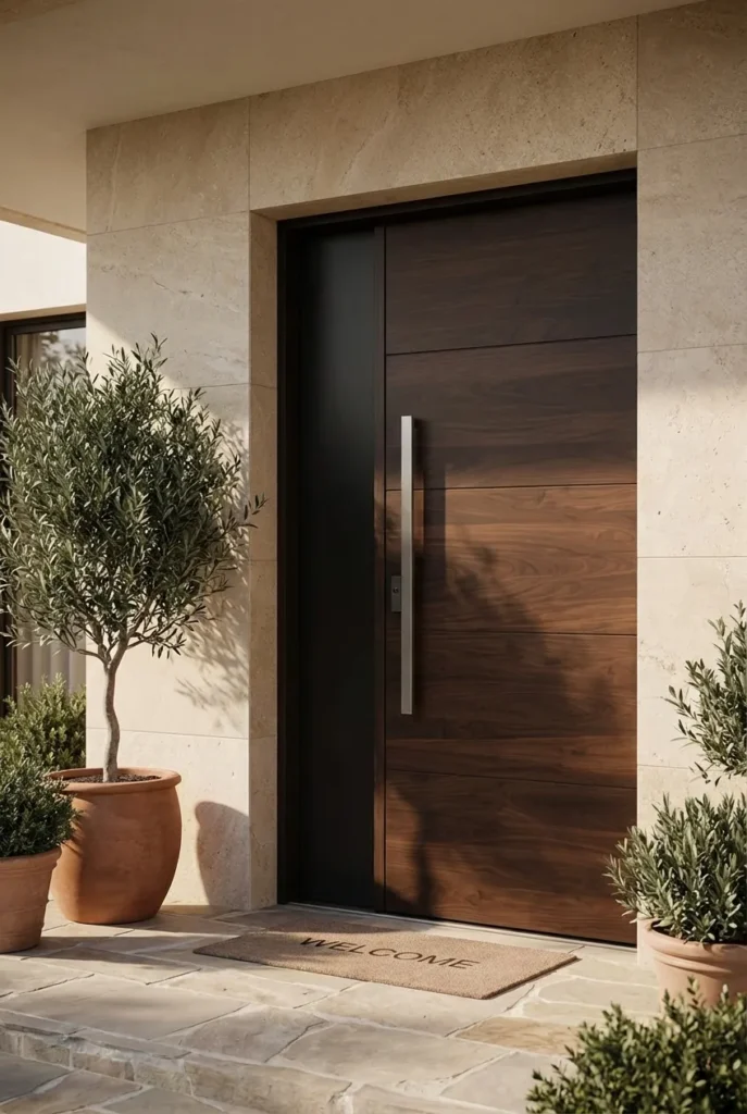 10.Wood Finish Wooden Door