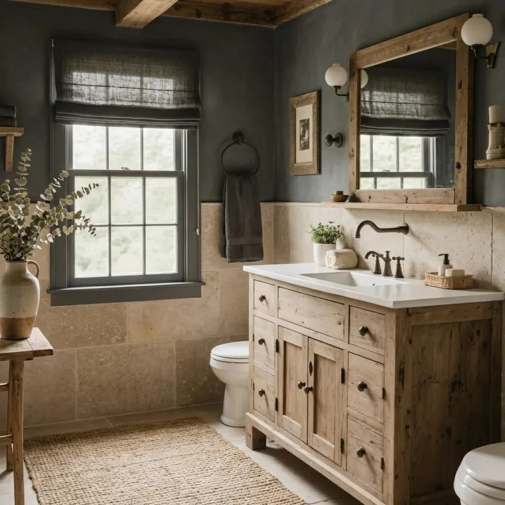 10，Country Style Bathroom Cabinet