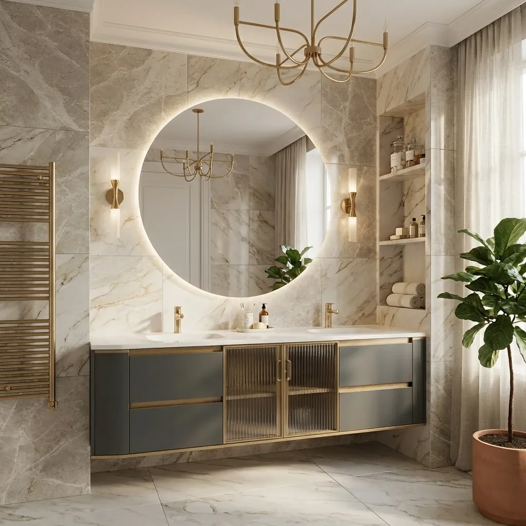 11，Light Luxury Style Bathroom Cabinet