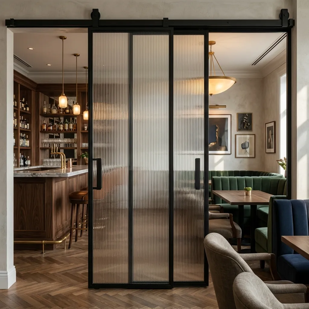 12.Cafe Restaurant Sliding Partition Door