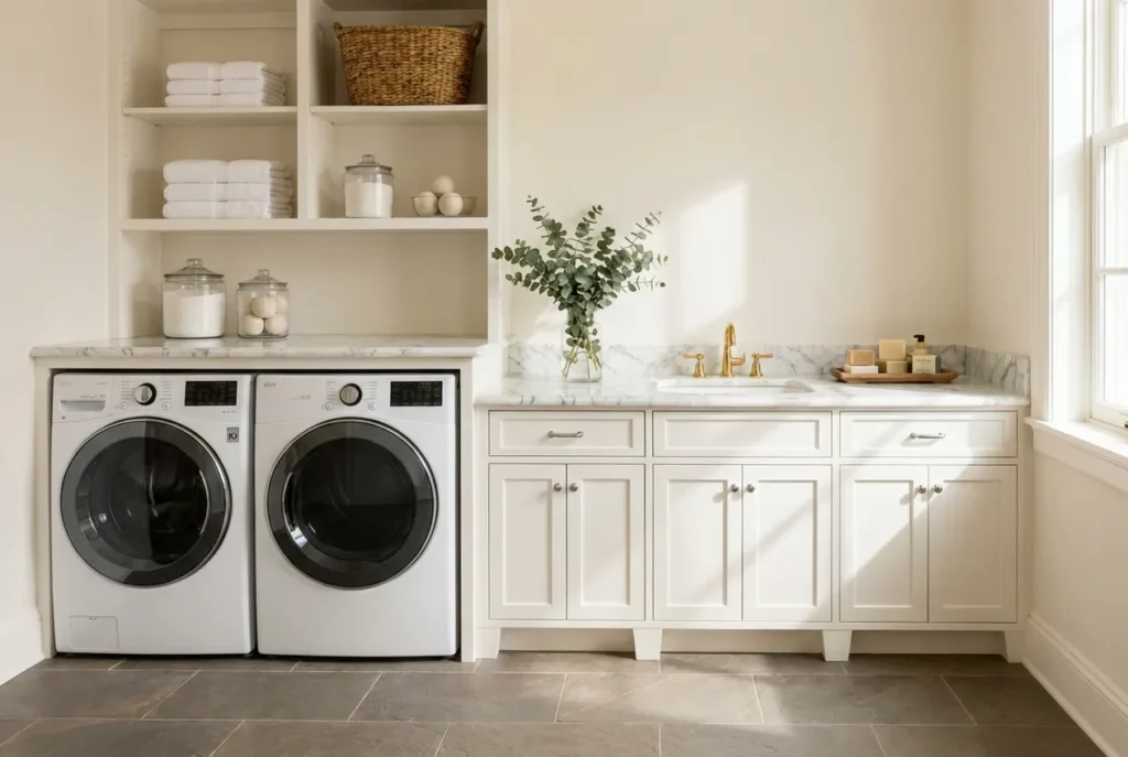 12，White Laundry Room Cabinets