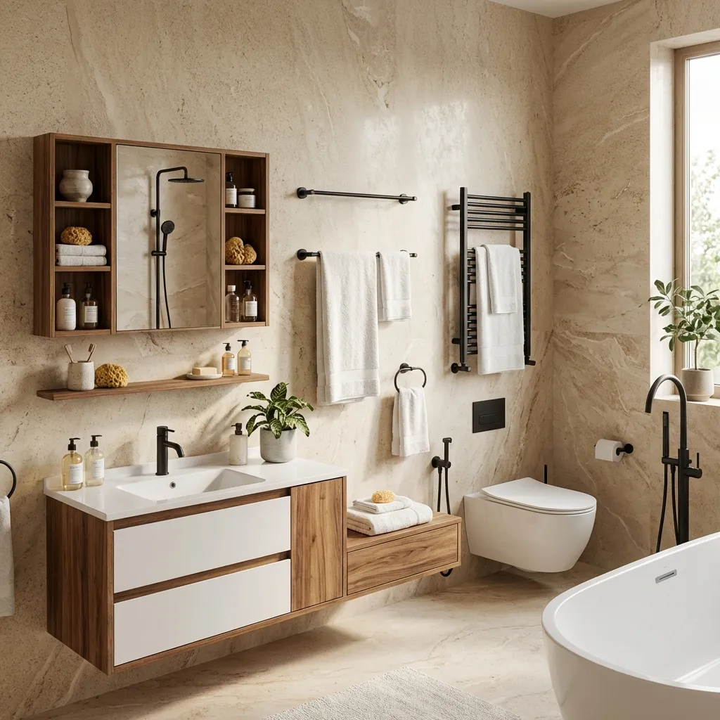 1，Solid Wood Bathroom Cabinet​