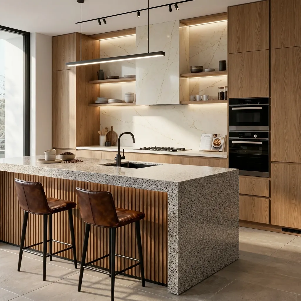 2.Granite Kitchen Island