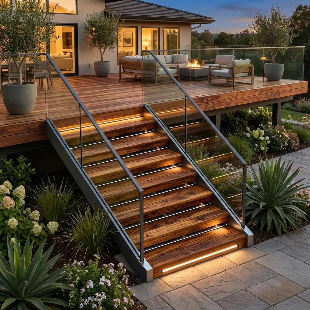 4.Composite Anticorrosive Wood Outdoor Staircase