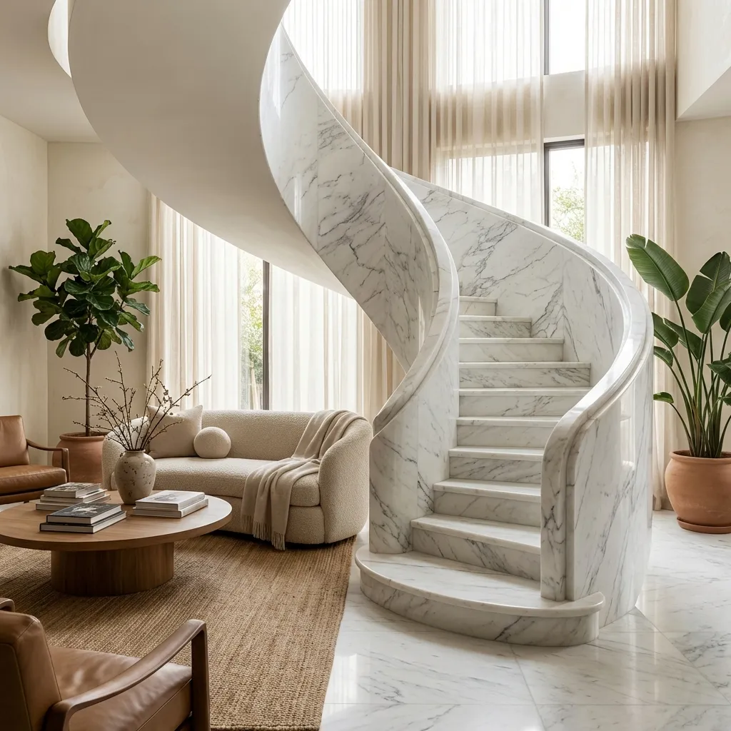 4.Stone Curved Stairs