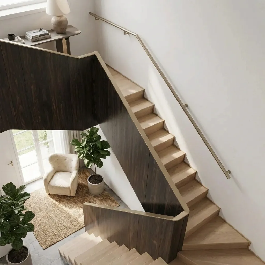 4.Wooden Straight Staircase