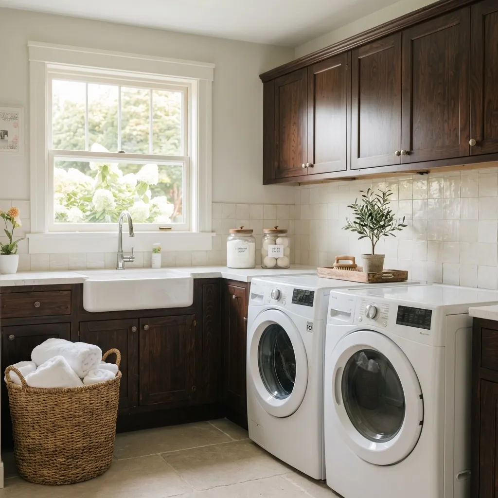 4，Multi layer Solid Wood Laundry Cabinets