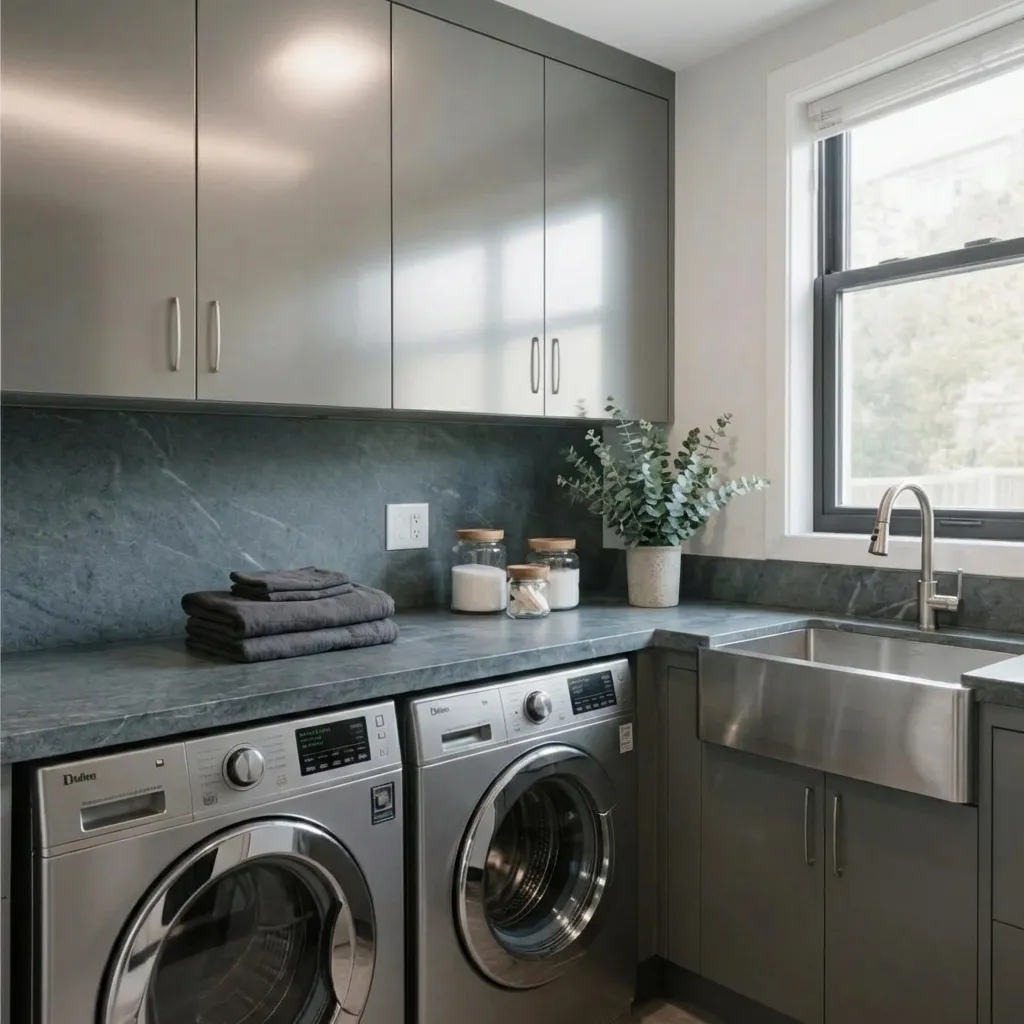 5，Space Aluminum Laundry Cabinets