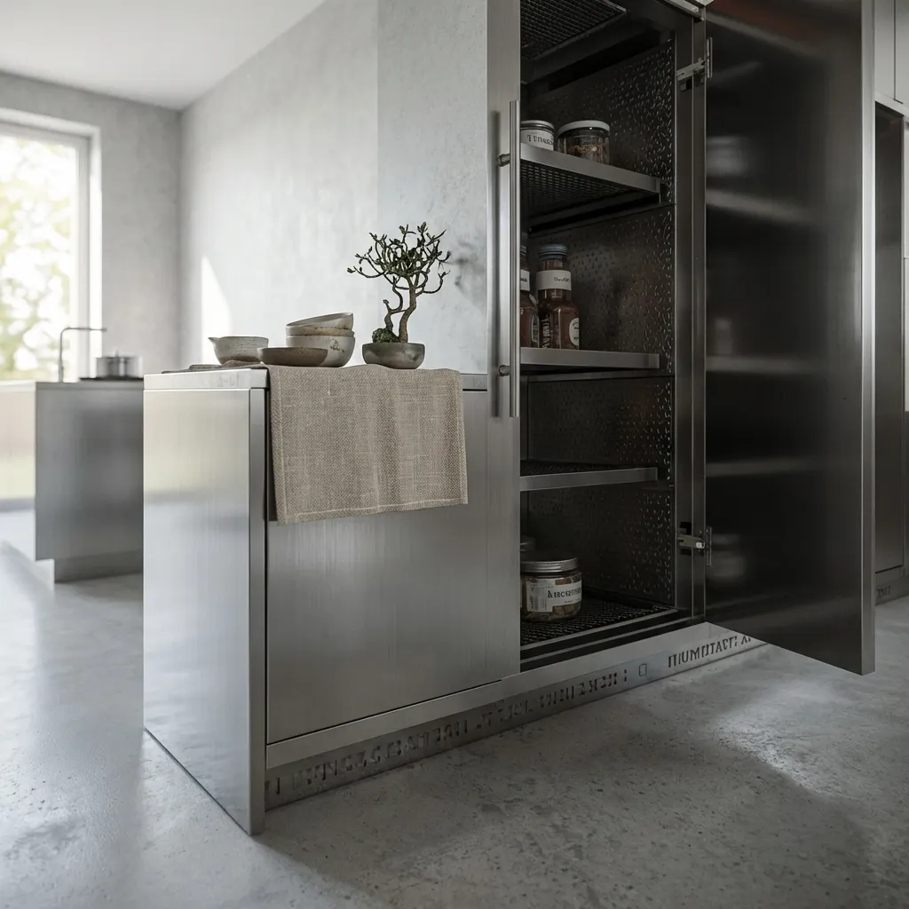 5，Stainless Steel Pantry Cabinet