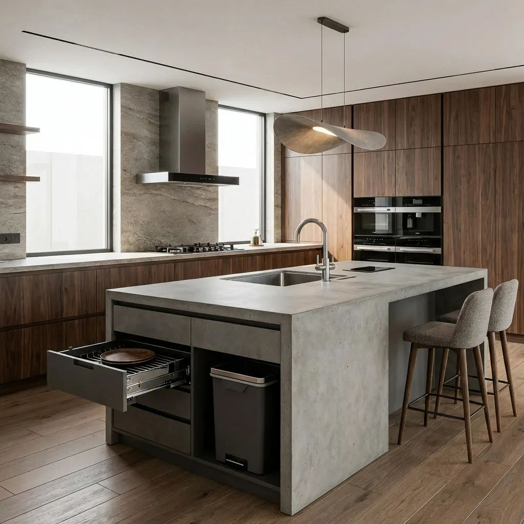 6.Concrete Kitchen Island