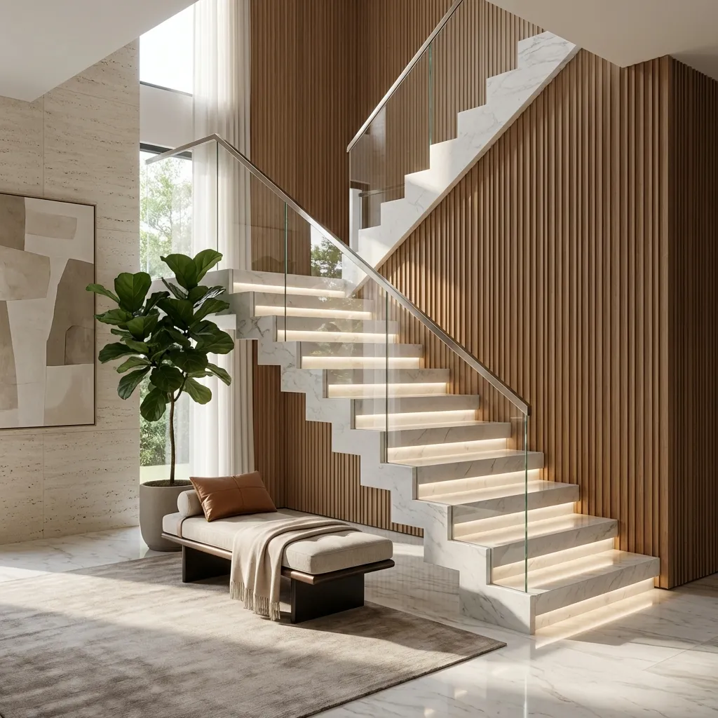 6.Glass Straight Staircase