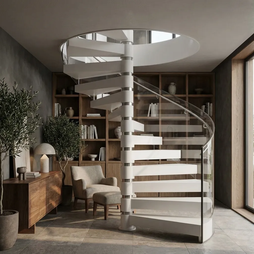 6.Height Adjustable Spiral Staircase