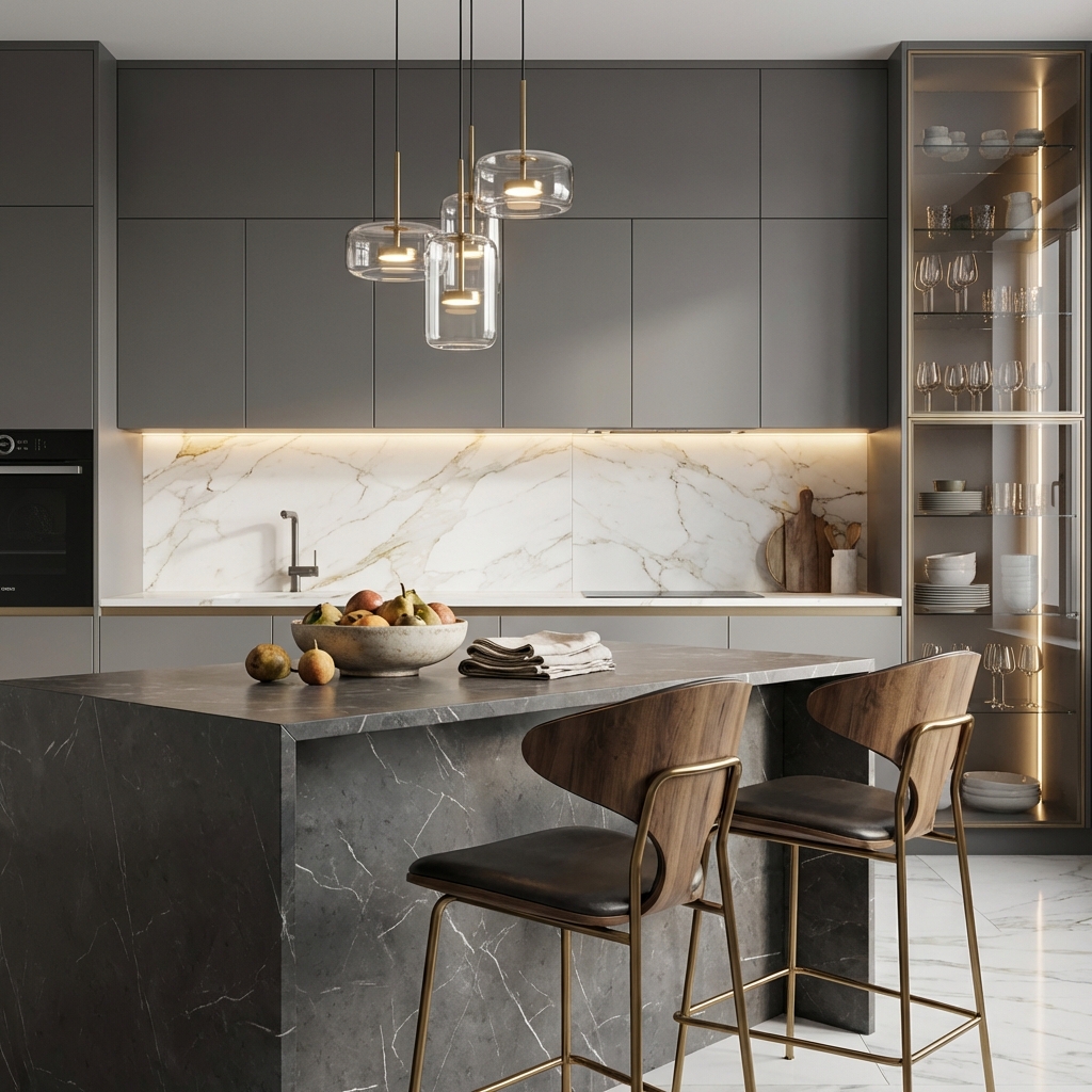 6 Gray Kitchen Cabinets