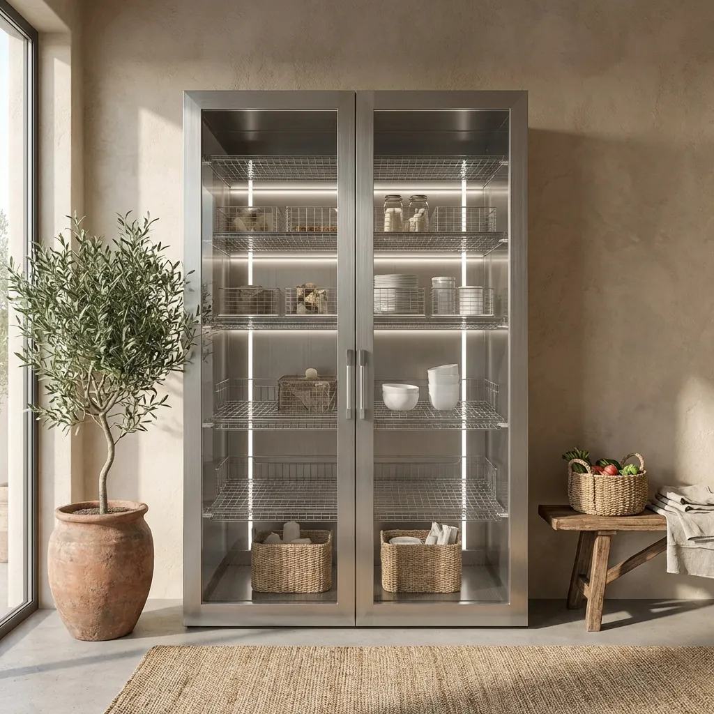 6，Aluminum Pantry Cabinet