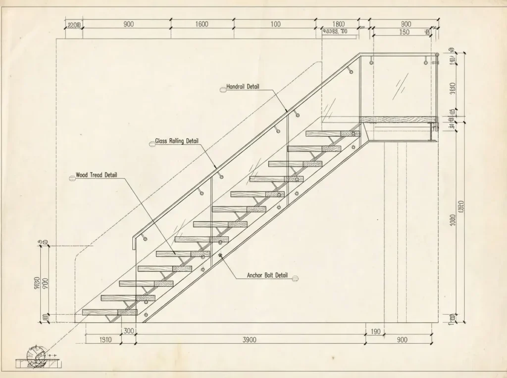 8.Straight Staircase Design Proposal