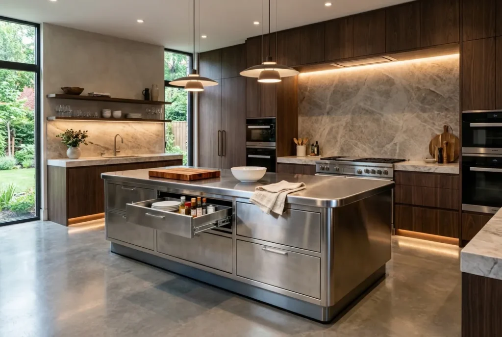 9.Stainless Steel Kitchen Island