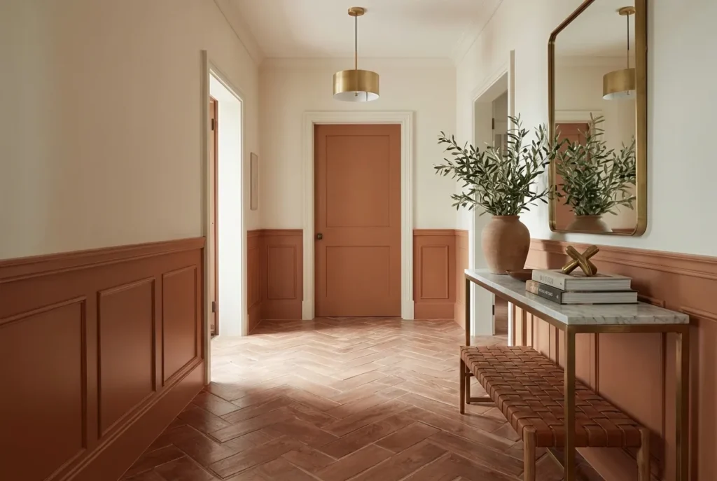 10.Herringbone Terracotta Tile