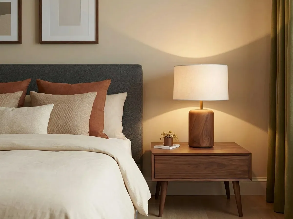 11.Wood Bedside Lamp