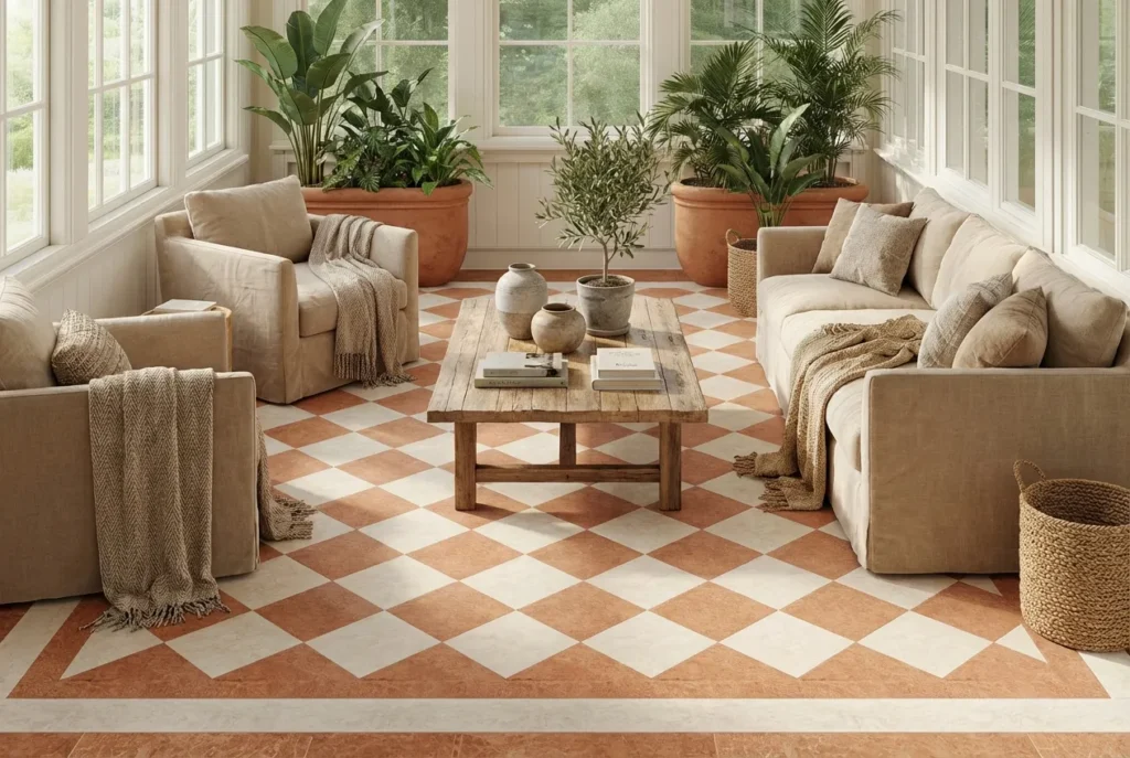 12.Checkerboard Terracotta Tile