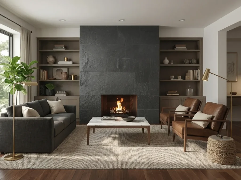 12.Fireplace Surround — slate tile