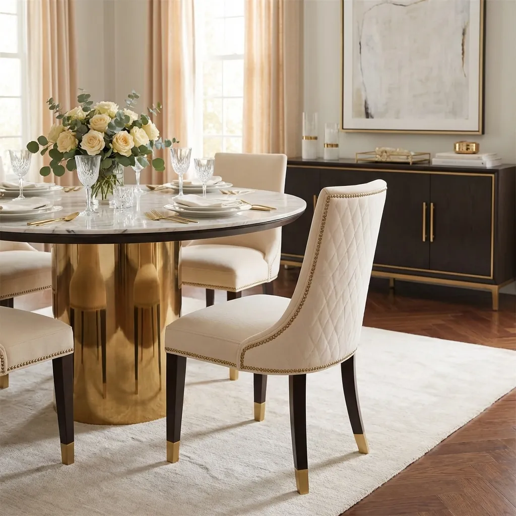 14.Beige Dining Chair