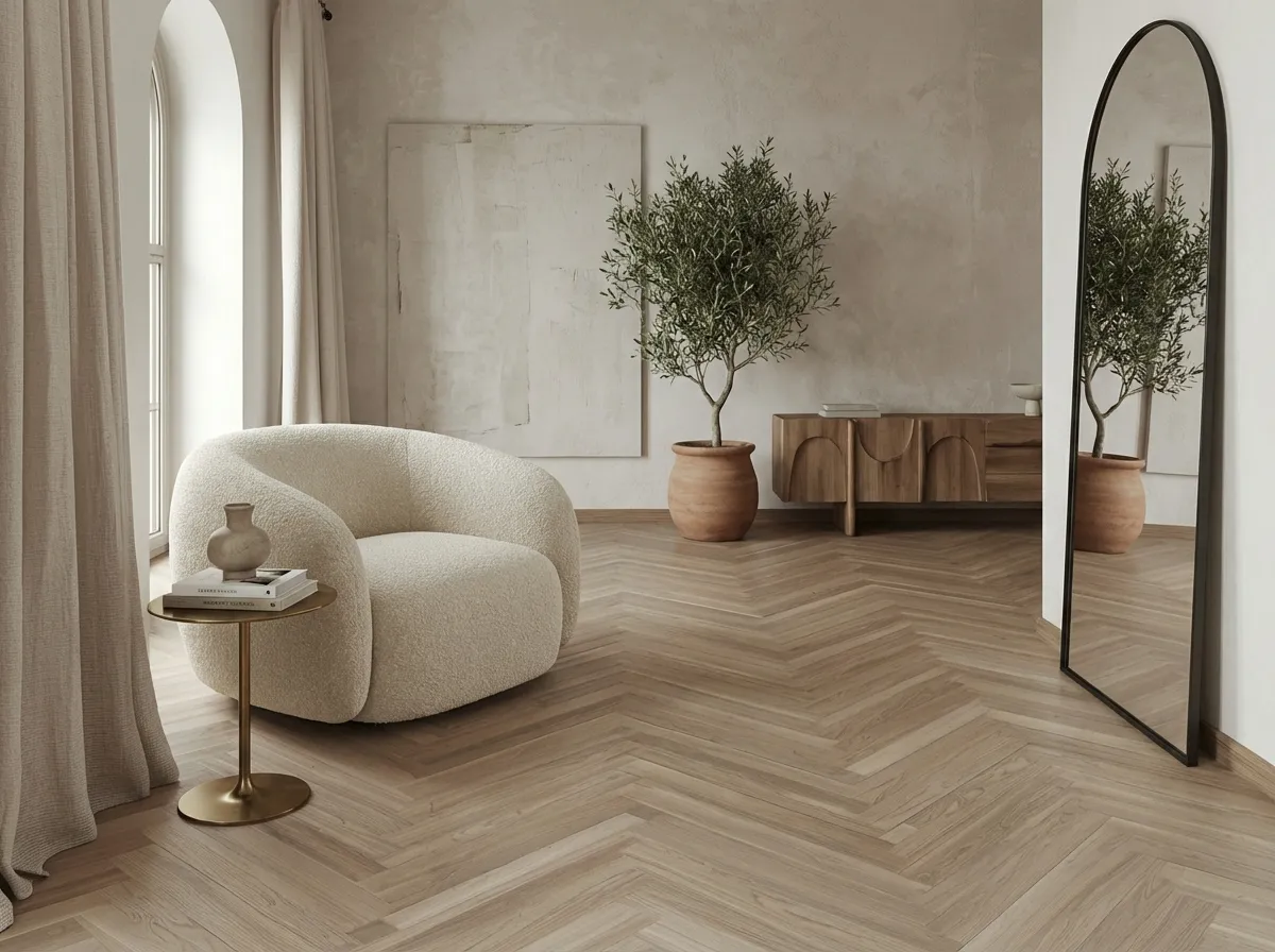 15.Chevron Wood Look Porcelain Tile