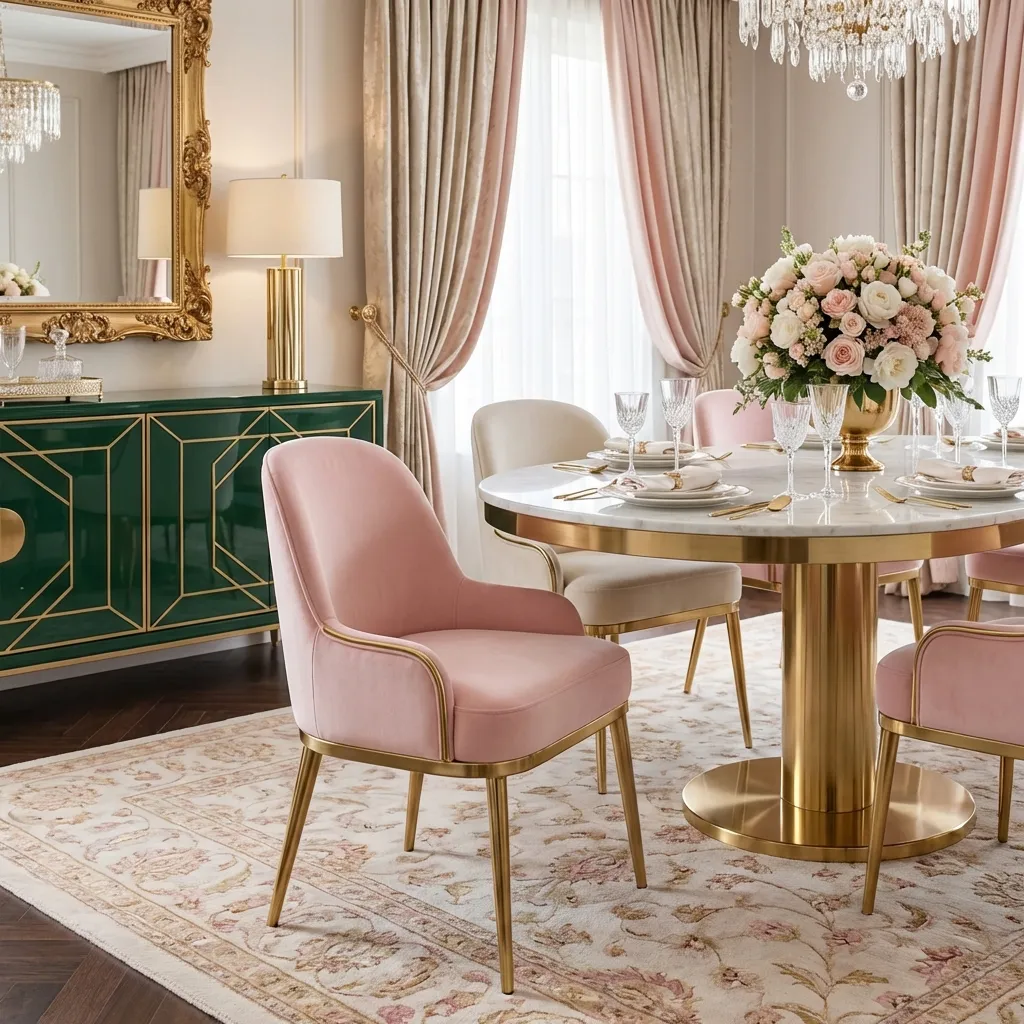 16.Pink Dining Chair