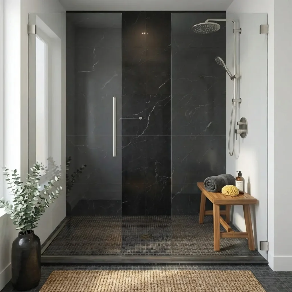 2.Bathroom with Black Tile