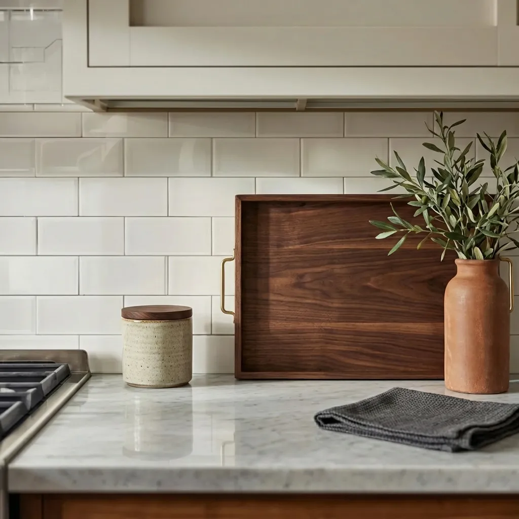 2.Subway Tile Backsplash