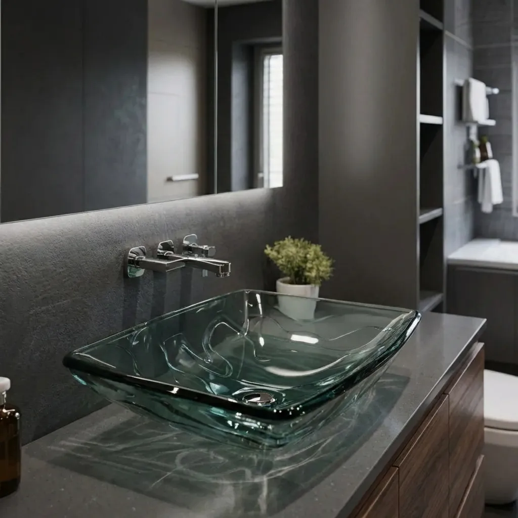 3.Glass Bathroom Basin